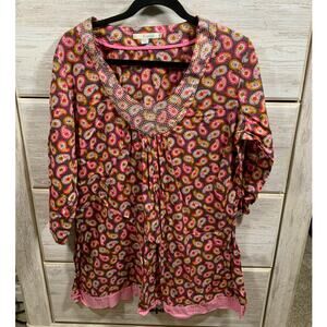 Boden Size 14 plus size Paisley Gauzy Swim Coverup - Vacation Ready